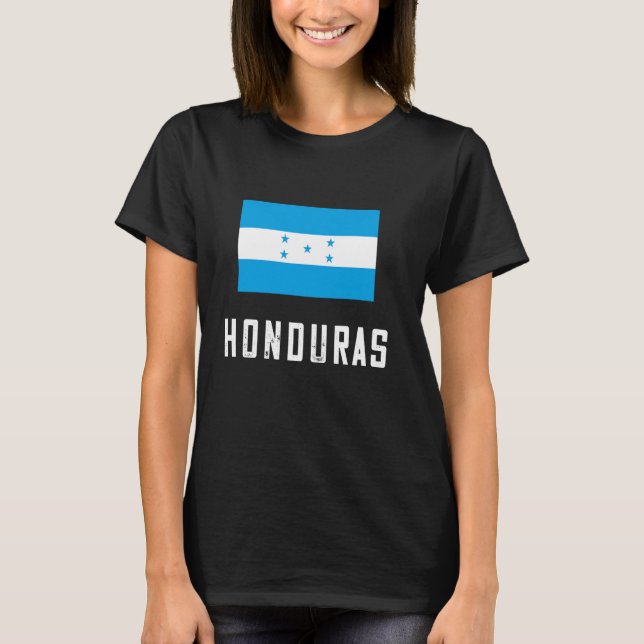 Honduras Flag Proud Honduran Roots Central America T-Shirt (Front)