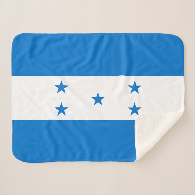 Honduras Flag Sherpa Blanket (Front (Horizontal))