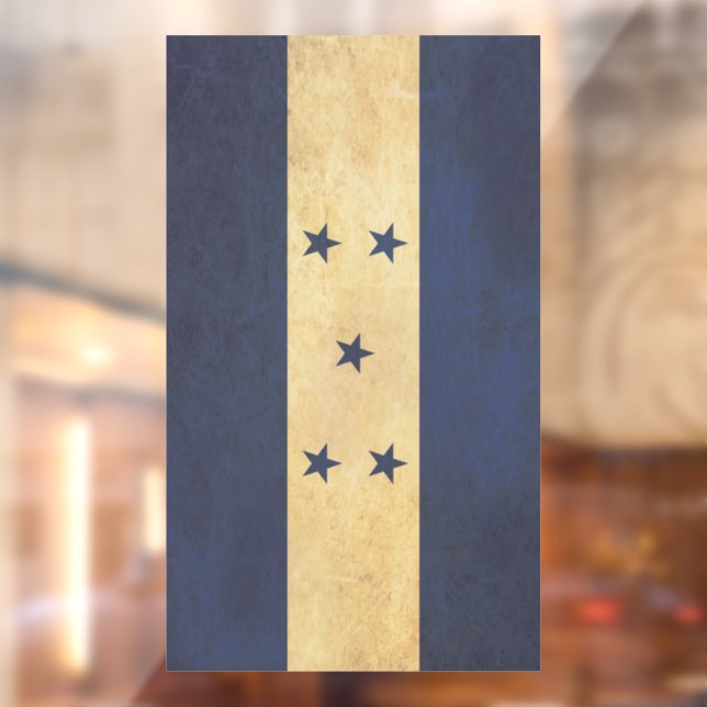 Honduras Flag Vintage Design Window Cling (Sheet 2)