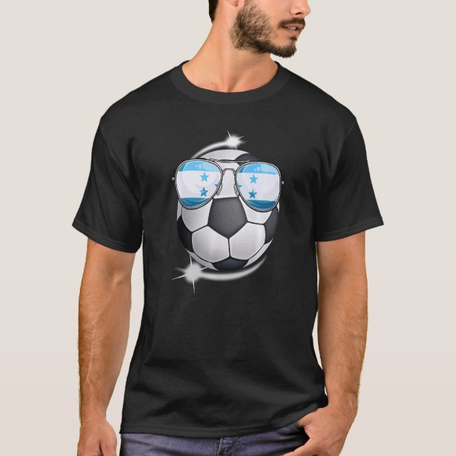 Honduras Football Fan Sunglass Soccer Honduran   T-Shirt (Front)