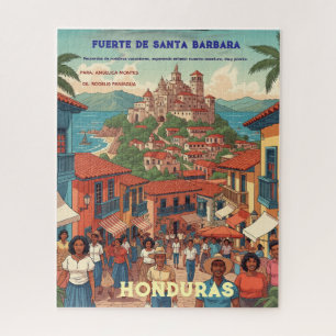 Honduras Fuerte de Santa Barbara Retro poster Jigsaw Puzzle