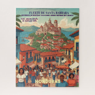   Honduras Fuerte de Santa Barbara Retro poster Jigsaw Puzzle