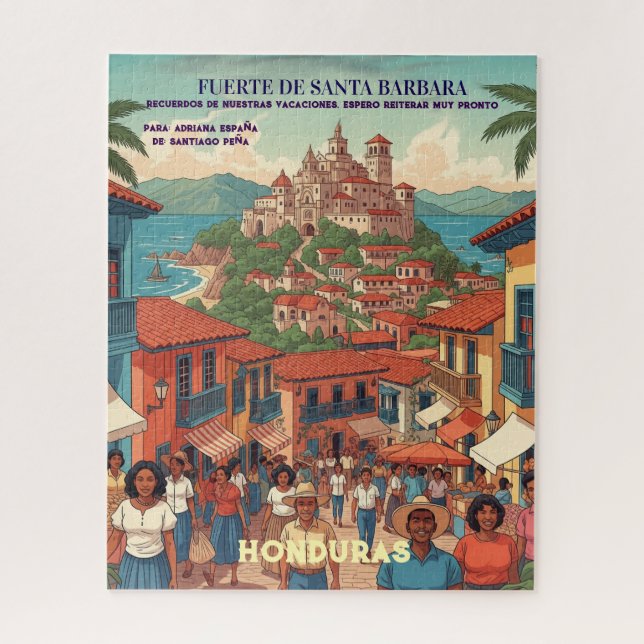   Honduras Fuerte de Santa Barbara Retro poster Jigsaw Puzzle (Vertical)