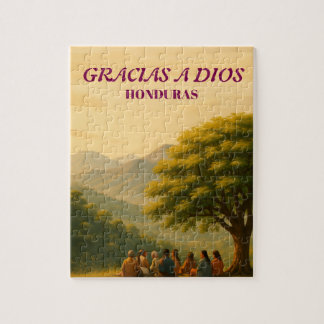 Honduras GRACIAS A DIOS Retro poster Jigsaw Puzzle