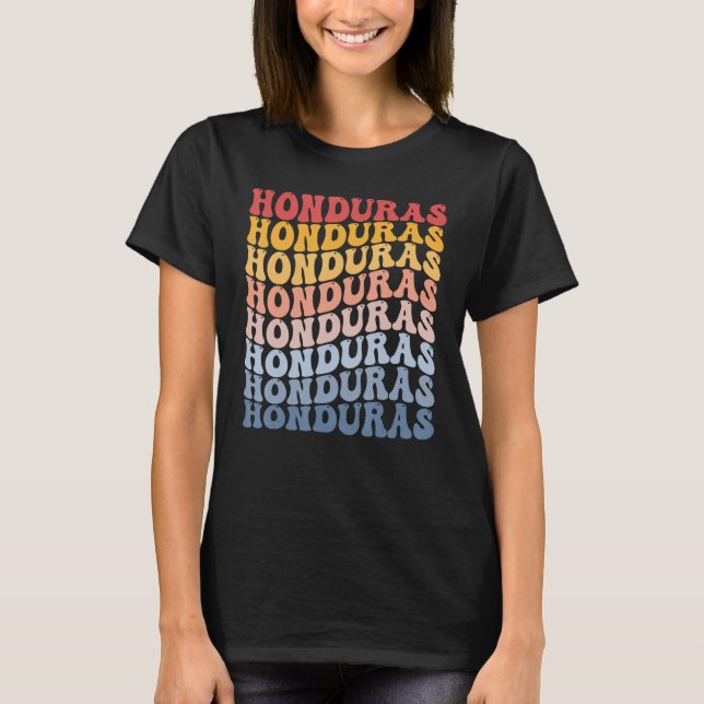 Honduras Groovy Retro Honduran T-Shirt (Front)