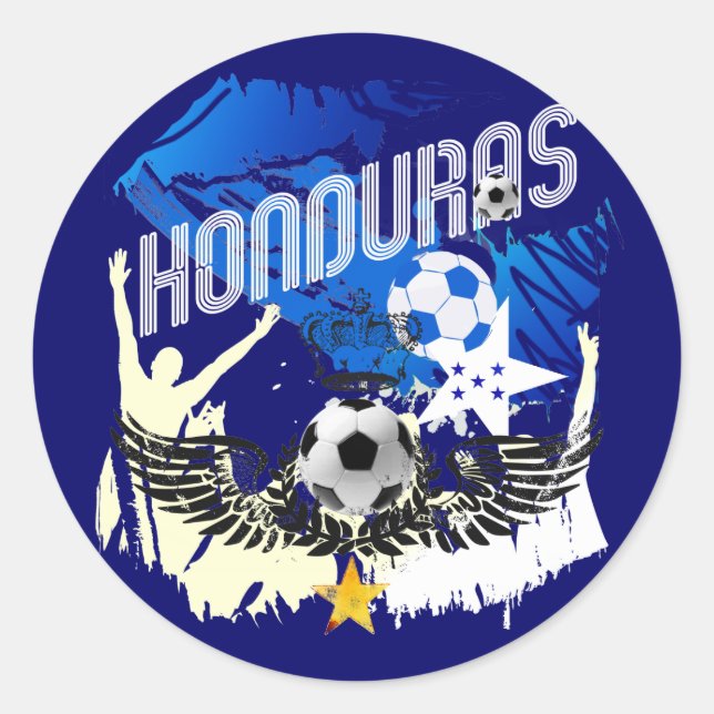 Honduras Grunge flag futbol festa soccer design Classic Round Sticker (Front)