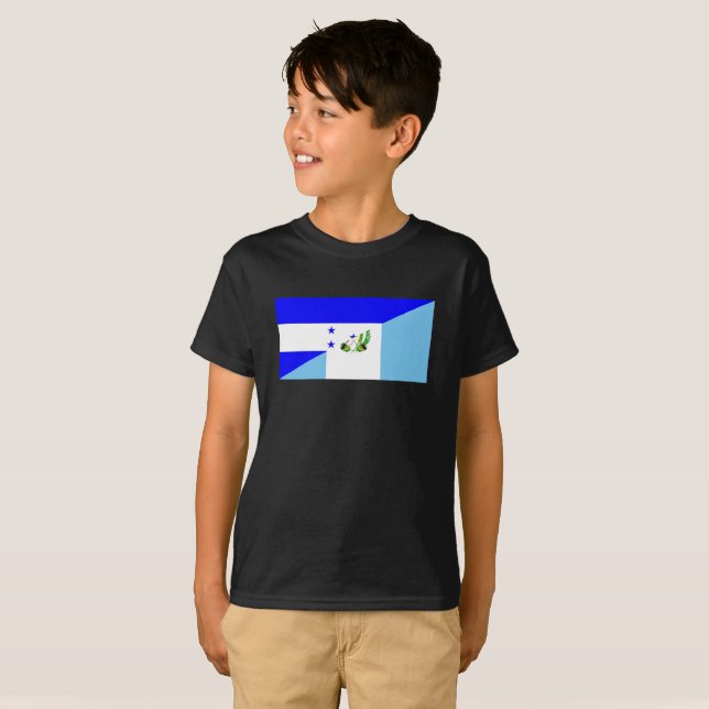 honduras guatemala country half flag symbol T-Shirt (Front Full)