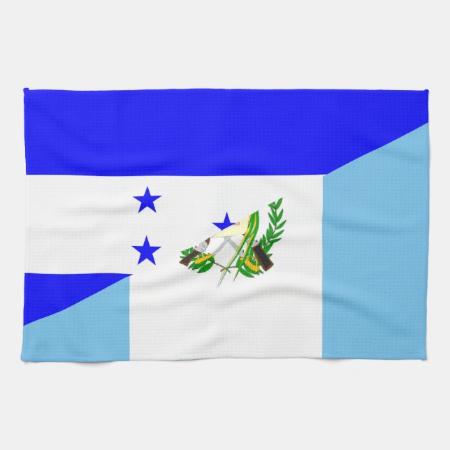 honduras guatemala country half flag symbol tea towel (Horizontal)