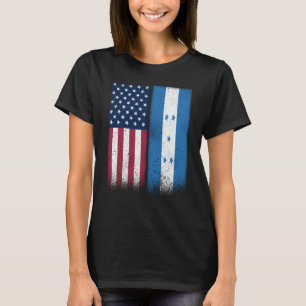 Honduras Honduran American Flags Proud USA Hondura T-Shirt