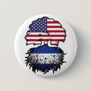 Honduras Honduran American USA Tree Roots Flag 6 Cm Round Badge