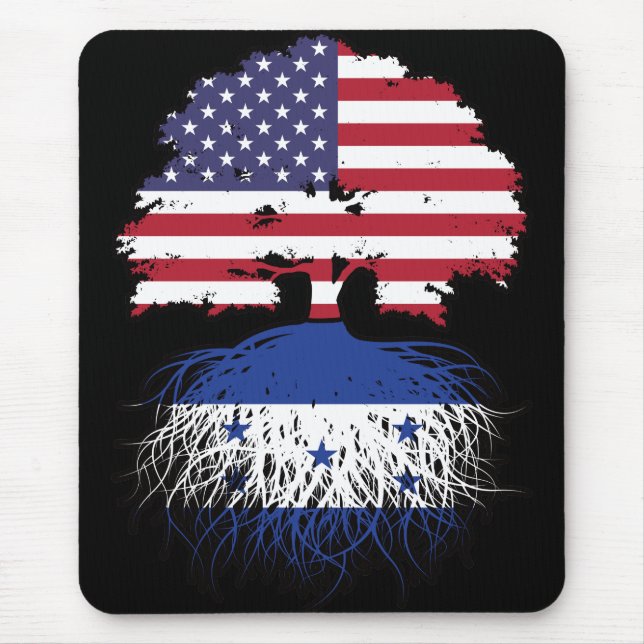 Honduras Honduran American USA Tree Roots Flag Mouse Mat (Front)