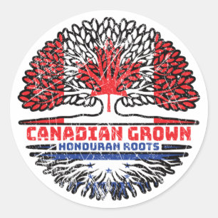 Honduras Honduran Canadian Canada Tree Roots Flag Classic Round Sticker
