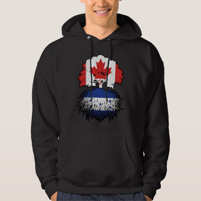 Honduras Honduran Canadian Canada Tree Roots Flag Hoodie (Front)