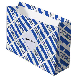 Hondúras Honduran Flag Black Personalization  Large Gift Bag
