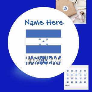 Honduras Honduran Flag Blue Personalised Classic Round Sticker