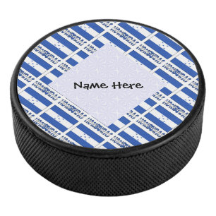 Honduras Honduran Flag Tiled Personalised Hockey Puck