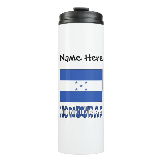 Hondúras Hondúras Flag Black Personalisation  Thermal Tumbler (Front)