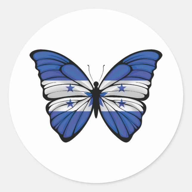Honduras Hypolimnas Butterfly Classic Round Sticker (Front)