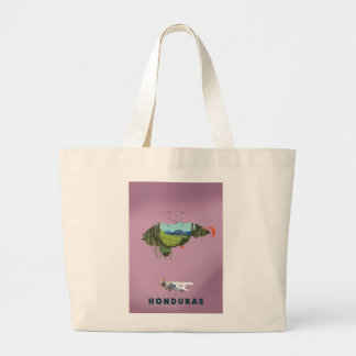 Honduras Illustrated map travel poster Large Tote Bag
