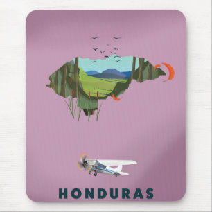 Honduras Illustrated map travel poster Mouse Mat
