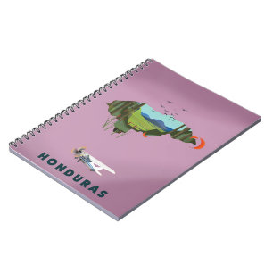 Honduras Illustrated map travel poster Notebook
