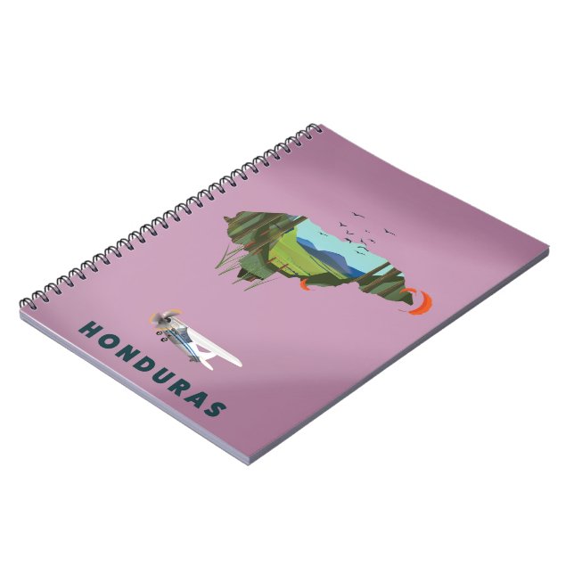 Honduras Illustrated map travel poster Notebook (Left Side)