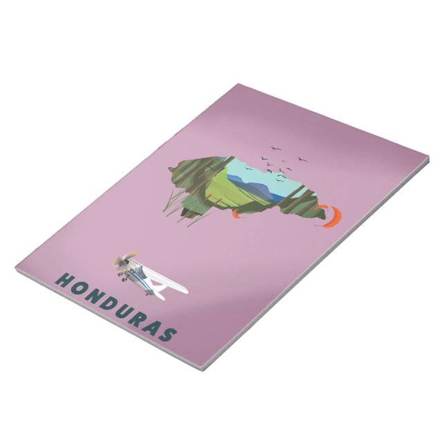 Honduras Illustrated map travel poster Notepad (Angled)