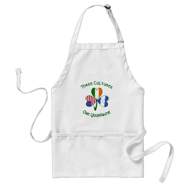 Hondúras Ireland USA Shamrock Flag Personalised  Standard Apron (Front)