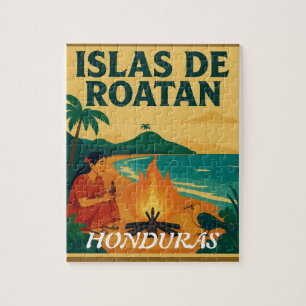  Honduras ISLAS DE ROATAN Retro poster Jigsaw Puzzle