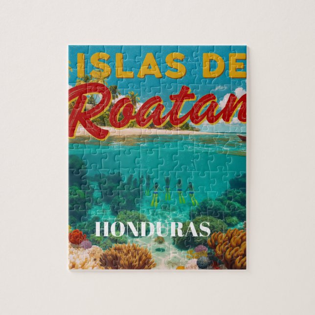  Honduras ISLAS DE ROATAN Retro poster Jigsaw Puzzle (Vertical)