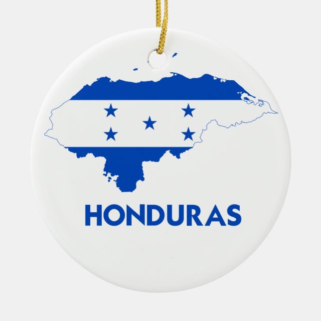 HONDURAS MAP CERAMIC TREE DECORATION (Front)