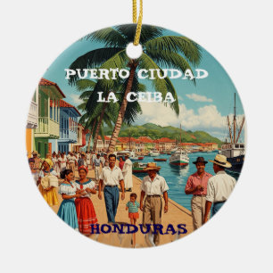 Honduras Memories of Our Trips Ceramic Tree Decoration