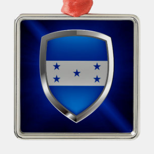 Honduras Metallic Emblem Metal Tree Decoration
