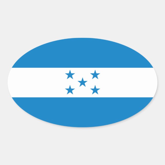 Honduras National Flag Oval Sticker (Front)