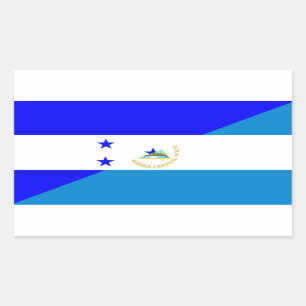 honduras nicaragua half flag country symbol rectangular sticker