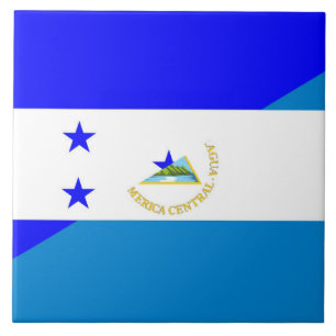 honduras nicaragua half flag country symbol tile