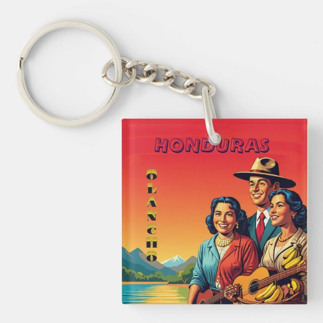  Honduras OLANCHO Retro poster Key Ring (Front)