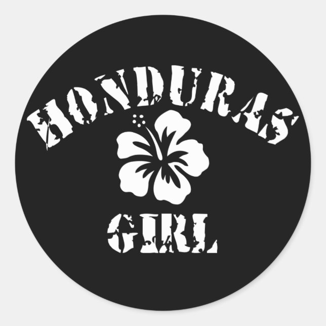Honduras Pink Girl Classic Round Sticker (Front)
