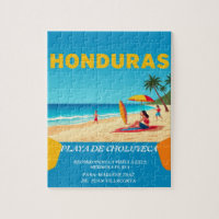 Honduras PLAYA DE CHOLUTECA Retro poster