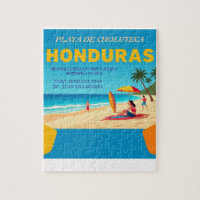 Honduras PLAYA DE CHOLUTECA Retro poster
