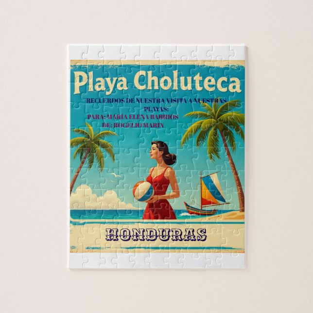  Honduras PLAYAS CHOLUTECA Retro poster Jigsaw Puzzle (Vertical)
