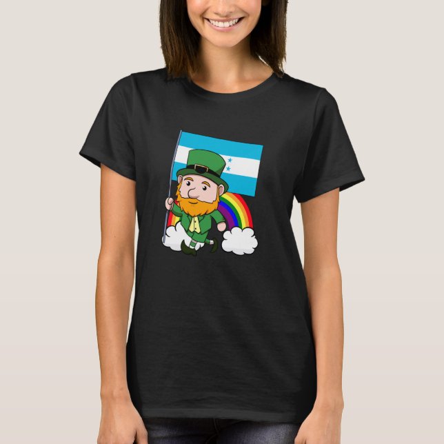 Honduras Proud Honduran Flag St. Patricks Day Lepr T-Shirt (Front)