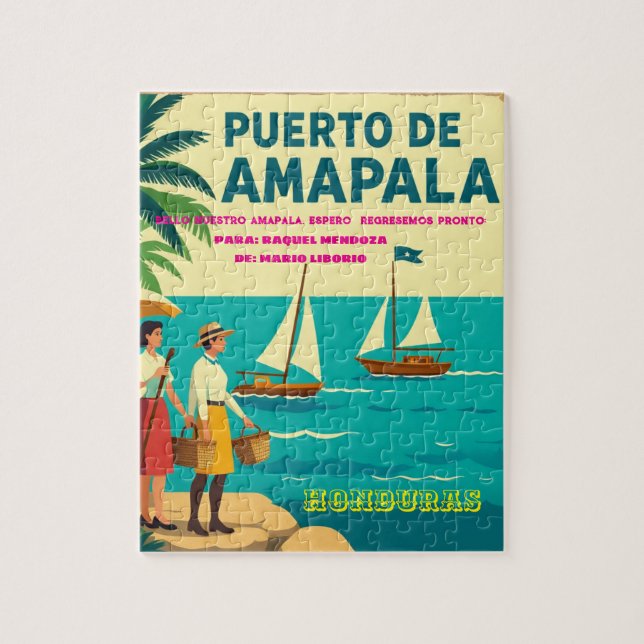  Honduras Puerto AMAPALA Retro poster Jigsaw Puzzle (Vertical)