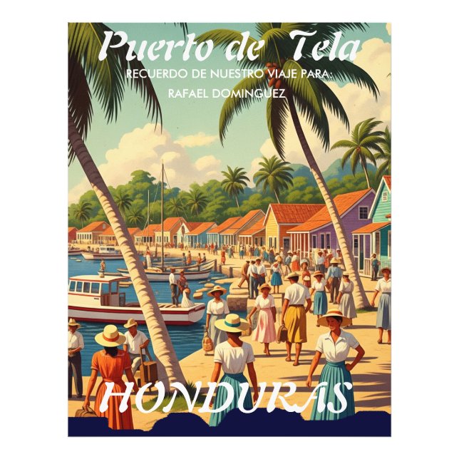  Honduras Puerto Tela Retro poster (Front)