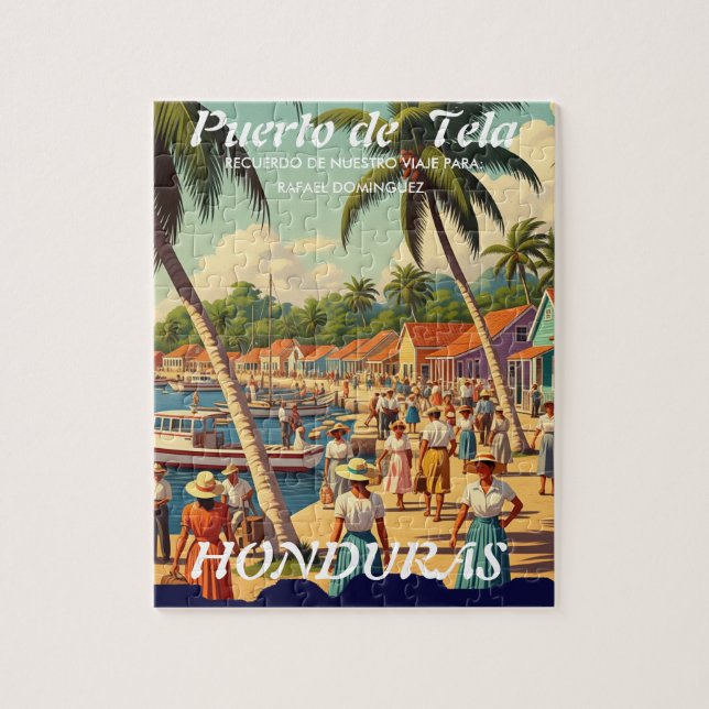  Honduras Puerto Tela Retro poster Jigsaw Puzzle (Vertical)