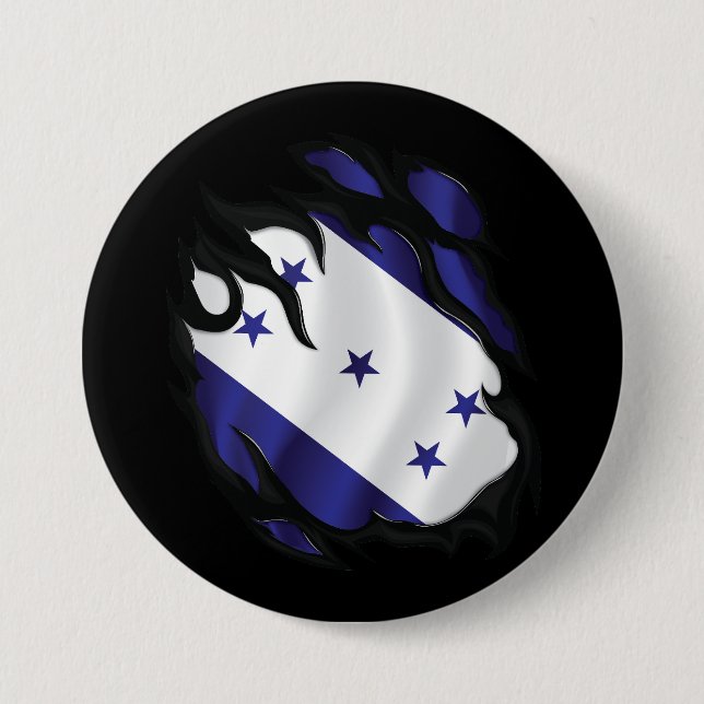 Honduras Ripped Flag 7.5 Cm Round Badge (Front)