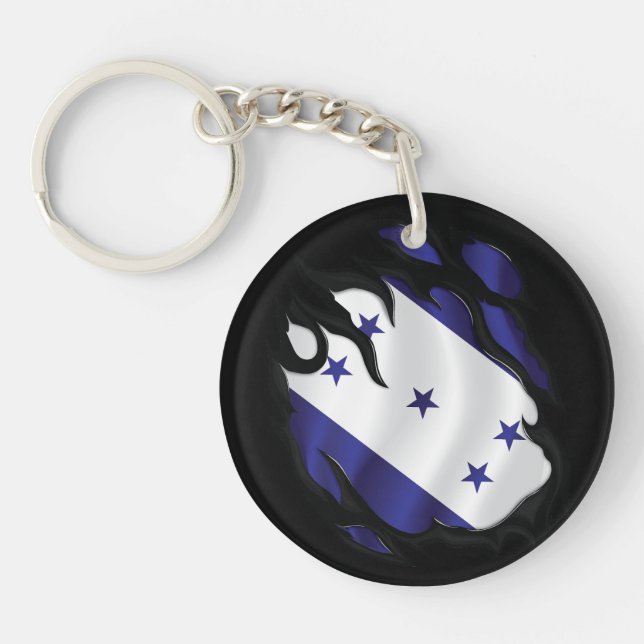 Honduras Ripped Flag Key Ring (Front)