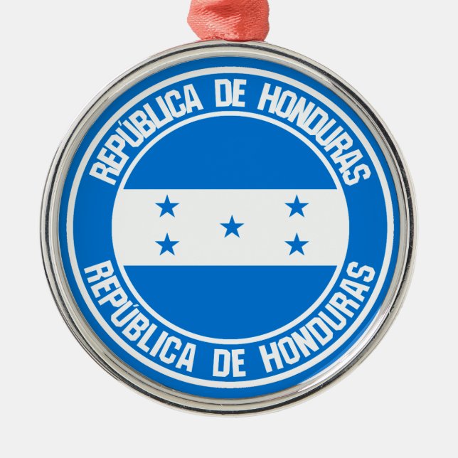 Honduras Round Emblem Metal Tree Decoration (Front)