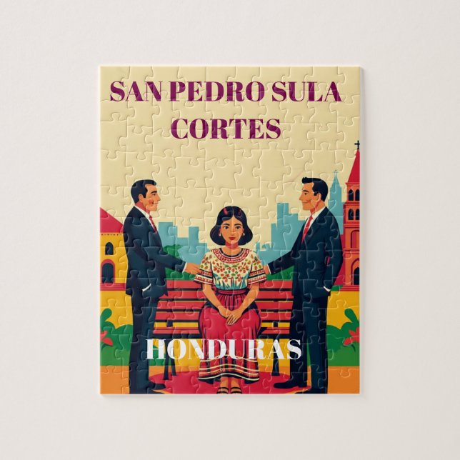  Honduras SAN PEDRO SULA Retro poster Jigsaw Puzzle (Vertical)