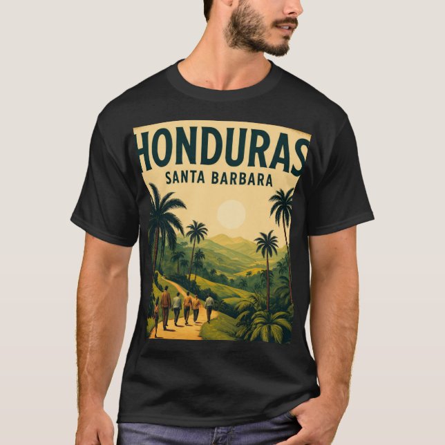  Honduras Santa Barbara Retro poster T-Shirt (Front)